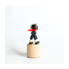 Holzspielzeug Wackelfigur Pudel schwarz Деревянная игрушка кивающий пудель черный
