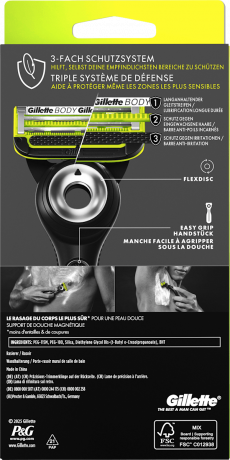 GILLETTE Rasierer, Labs Body & Intimate, 1 St, Джилетт Набор для бритья Labs Body & Intimate: станок, 1 сменная кассета и магнитный держатель, 1 набор