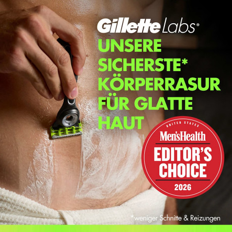 GILLETTE Rasierer, Labs Body & Intimate, 1 St, Джилетт Набор для бритья Labs Body & Intimate: станок, 1 сменная кассета и магнитный держатель, 1 набор
