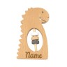 elefantasie Holzspielzeug Rassel Dino personalisiert mit Namen Деревянная погремушка Дино с именем