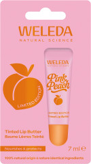 WELEDA Pink Peach Tinted Lip Butter, 7 ml, Оттеночное масло-бальзам для губ Pink Peach для мягкости и глянцевого сияния, 7 мл
