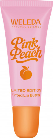 WELEDA Pink Peach Tinted Lip Butter, 7 ml, Оттеночное масло-бальзам для губ Pink Peach для мягкости и глянцевого сияния, 7 мл
