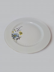 Bareuther Bavaria Винтажное круглое блюдо с позолоченным краем "Полевые цветы", 29см, Германия, 1960-70гг.