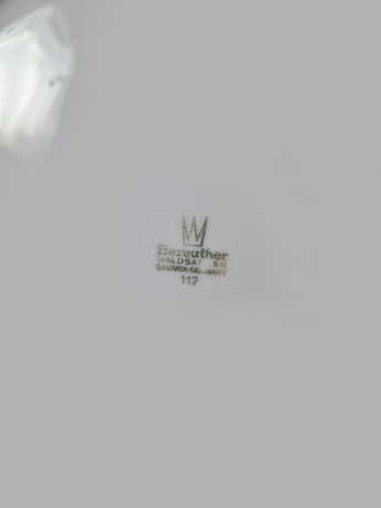 Bareuther Bavaria Винтажное круглое блюдо с позолоченным краем "Полевые цветы", 29см, Германия, 1960-70гг.