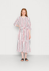 Tommy Hilfiger MIDI SHIRT DRESS Day dress polka dot stp/ white ground ПЛАТЬЕ МИДИ-РУБАШКА Повседневное платье горошек стп/ белый фон