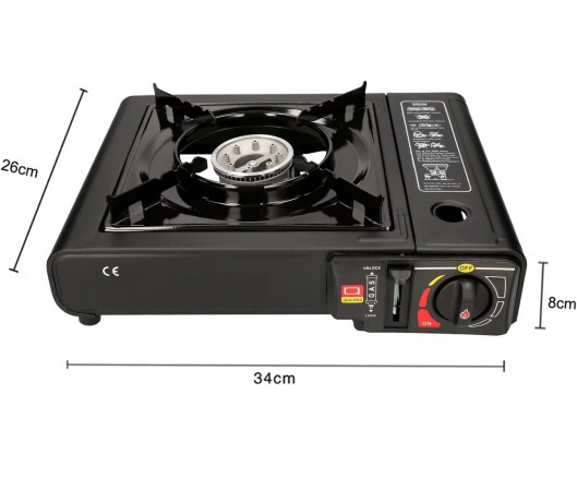 Hikeren Gaskocher 2,9kW Campingkocher mit Piezozundung,1-flammig mit Adapter fur LPG, (1-St) Газовая плита Hikeren 2,9 кВт походная с пьезоподжигом, 1 пламя с адаптером для сжиженого нефтяного газа, (1 шт.)