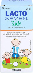Lacto Seven Kids 50st, Уникальный состав из семи различных штаммов Пробиотик + Витамин D3 для иммунной системы, жевательные таблетки с фруктовым вкусом, 50шт