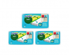 Swiffer wet refills lemon 10stk x 3packs, Влажные салфетки для швабры 3 упаковки х 10 шт, для уборки кухни, пола, дома, с ароматом цитрусовых