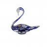 Подставка "Лебедь" ECHT в бело-синих тонах, выдувное стекло, ручная работа, 15,5 x 16,5 см, Германия, 1960-70гг.