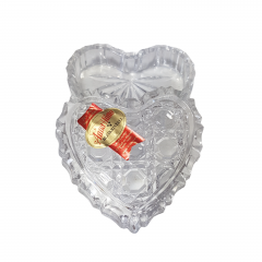 Шкатулка хрустальная винтажная в виде сердца Anna Hutte, 7 x 6,5 x 3 см, Германия, 1960-70гг.