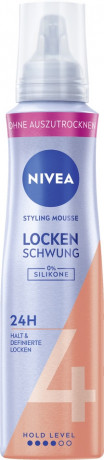 NIVEA Lockenschwung & Pflege Schaumfestiger, 150 ml, Нивеа Мусс для кудрявых волос, пантенол и витамин B3, упругие локоны, фиксация до 24ч, 150 мл
