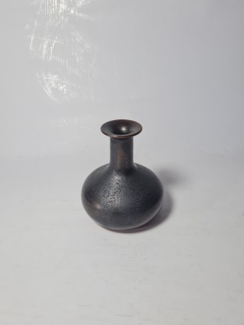 Винтажная ваза коричнево-черная, 8,5см x 9см, Германия, 1970-80гг.