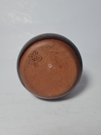 Винтажная ваза коричнево-черная, 8,5см x 9см, Германия, 1970-80гг.