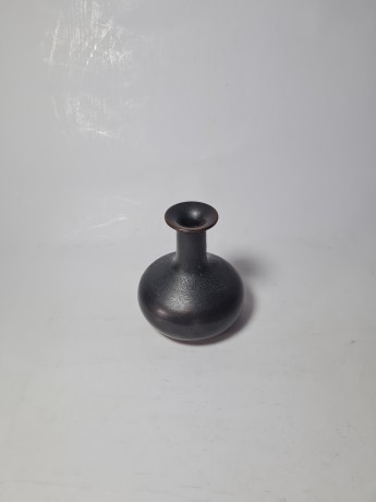 Винтажная ваза коричнево-черная, 8,5см x 9см, Германия, 1970-80гг.