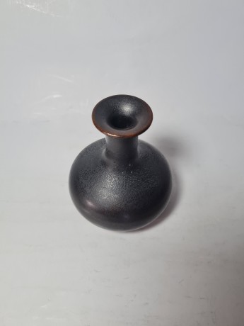 Винтажная ваза коричнево-черная, 8,5см x 9см, Германия, 1970-80гг.