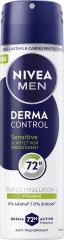 NIVEA MEN Derma Control Sensitive Anti-Transpirant Spray, 150 ml, Нивеа Мужской антиперспирант спрей, гиалурон и витамин E, для чувствительной кожи, 72ч защита, 150 мл
