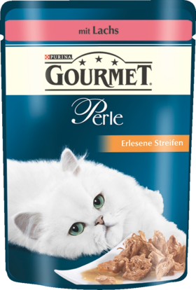 GOURMET Влажный корм Для кошек, Perle Erlesene streifen с Лососем, 85 г