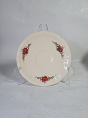 Набор тарелок винтажных Sarreguemines France, керамика с ярким цветочным узором, 5 шт х 16,5 x 2 см, Франция, 1960-70гг.