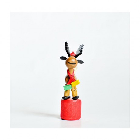 Holzspielzeug Wackelfigur Weihnachtselch Деревянная игрушка кивая фигурка Рождественский лось