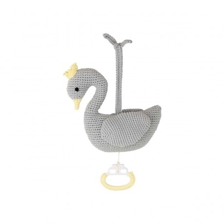 SindiBaba® Baby-Spieluhr Schwan BIANCA gehakelt Детская музыкальная шкатулка лебедь БЬЯНКА связана крючком