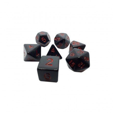 dice4friends 7-tlg. RPG Wurfelset Pearl: Black\/Red 7 шт. RPG Dice Set Жемчуг: черный/красный