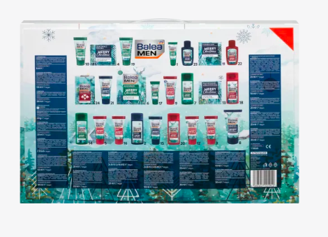 Balea MEN Adventskalender merry christmas 2022 Балеа Адвент-календарь Набор косметических средств для мужчин, 24 подарка-сюрприза 