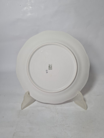 Тарелка сервировочная винтажная Wawel Poland, сине-золотой орнамент, фарфор, 21 см, 6 шт., Польша, 1970-80гг.