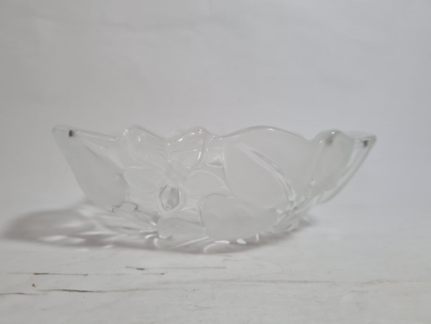 Салатница винтажная Im Stil Nieman, объемный декор, прессованное стекло, 19 см, Германия, 1960-70гг.