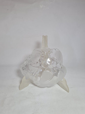 Салатница винтажная Im Stil Nieman, объемный декор, прессованное стекло, 19 см, Германия, 1960-70гг.