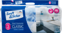 Sanft&amp;Sicher Toilettenpapier Туалетная бумага 3-lagig, 10x200 Blatt, 2000 листов