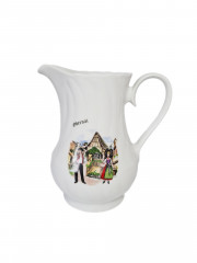 Кувшин винтажный Sarreguemines / Anne Ehret Ranrupt &quot;Obernai&quot;, фарфор, Франция, 1967 год.