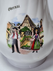 Кувшин винтажный Sarreguemines / Anne Ehret Ranrupt &quot;Obernai&quot;, фарфор, Франция, 1967 год.