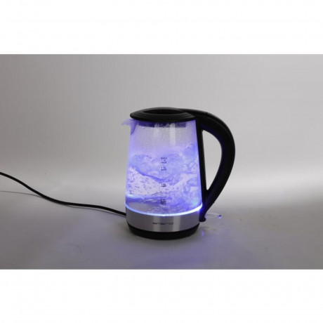 Emerio Emerio Wasserkocher Glas Wasserkocher 1,7L LED Beleuchtung Kabellos Erwarmen Tee Kettle Ku  Чайник Emerio Стеклянный чайник 1,7 л со светодиодной подсветкой Беспроводной чайник с подогревом Ku