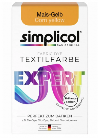 Simplicol Expert Mais-Gelb Краска для ткани жёлтая Mais-Gelb, интенсивное перекрашивание одежды, для стиральной машины 40C, 150 г