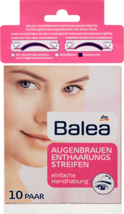 Balea Enthaarungsstreifen Augenbrauen 20 Stück, 10 Paar (Балеа) Для бровей полоски для удаления волос, 10 шт