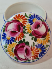 Шкатулка винтажная Z.S.&amp; CO Bavaria с ярким цветочным рисунком, 9 x 4,5 см, Германия, 1960-70гг.