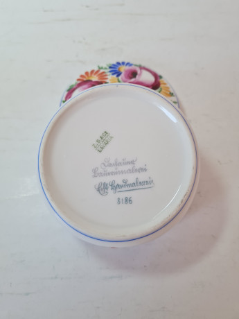 Шкатулка винтажная Z.S.& CO Bavaria с ярким цветочным рисунком, 9 x 4,5 см, Германия, 1960-70гг.