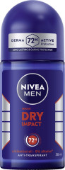 NIVEA MEN Dry Impact Anti-Transpirant Roll-On, 50 ml, Нивеа Мужской антиперспирант ролик, Dual Protect, 0% спирта, 72ч сухость, 50 мл