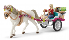 Schleich Horse Club 42467 Kutsche fur Pferdeshow,  Игровой набор "Праздничная прогулка с пони", карета для конного шоу, пони, фигурки, аксессуары, пикник, от 5 лет, Германия