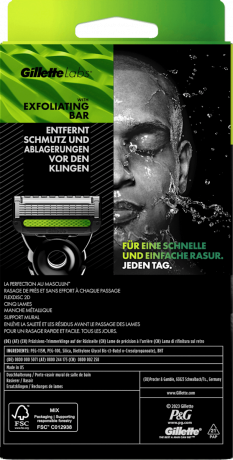 GILLETTE Rasierer, Labs Face mit 5 Klingen, 1 St, Джилетт Набор для бритья Labs Face: станок, 5 сменных кассет и настенный держатель, 1 набор