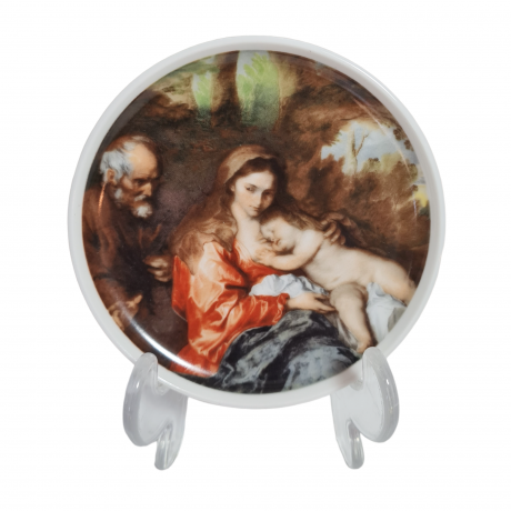 Тарелка декоративная винтажная AK Kaiser с изображением женщины с ребенком, фарфор, 10 см, Германия, 1960-70гг.