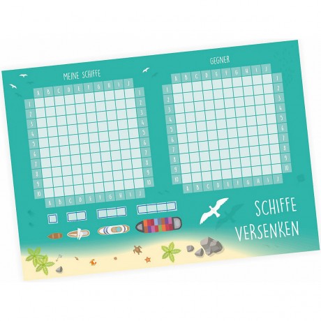 nikima Papeterie 2er Set A6 Spielblock Schiffe versenken Reisespiel Flottenmanover Reisespiele Набор канцелярских принадлежностей: 2 планшета формата А6. Морские корабли. Путешествие. Путешествия. Маневры флота.