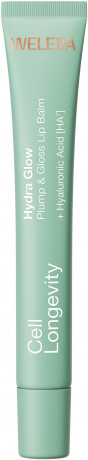 WELEDA Cell Longevity Hydra Glow Plump & Gloss Lip Balm, 12 ml, Бальзам для губ Hydra Glow Plump & Gloss с гиалуроновой кислотой HA7 и глянцевым финишем, 12 мл
