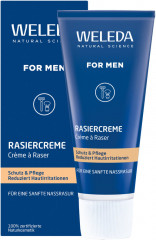 WELEDA FOR MEN Rasiercreme, 75 ml, Мужской крем для влажного бритья с козьим и миндальным молоком и фиалкой трёхцветной, 75 мл