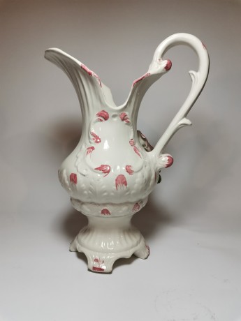 Capodimonte, Каподимонте Коллекционная фарфоровая Ваза-кувшин с розой 30см, 1970-75гг.