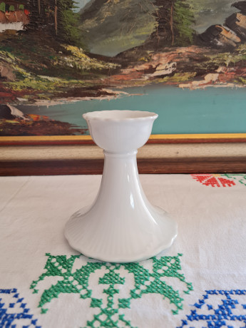 Tirschenreuth Белый фарфоровый подсвечник, 11смx 10,5см, Германия, 1970-80гг.