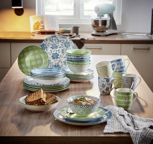 Landscape Landscape Kombiservice 30-tlg,BRITISH GARDEN grun-blau Ландшафтный комбинированный сервиз 30 предметов, BRITISH GARDEN