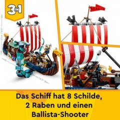 LEGO LEGO Creator 31132 Wikingerschiff mit Midgardschlange LEGO Creator 31132 Корабль викингов со змеем Мидгарда