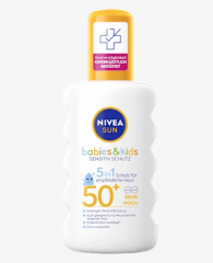 NIVEA SUN Sonnenspray Babies &amp; Kids sensitiv LSF 50+, Солнцезащитный спрей для младенцев и детей, для чувствительной кожи, SPF 50+, 200 мл