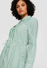 Tommy Hilfiger STRIPE MIDI SHIRT DRESS Shirt dress nola/spring lime ПЛАТЬЕ-РУБАШКА МИДИ В ПОЛОСКУ Платье-рубашка нола / весенний лайм